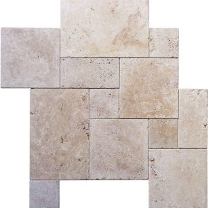 Classic travertin beige light anticato Jumbo Patternx1.2cm