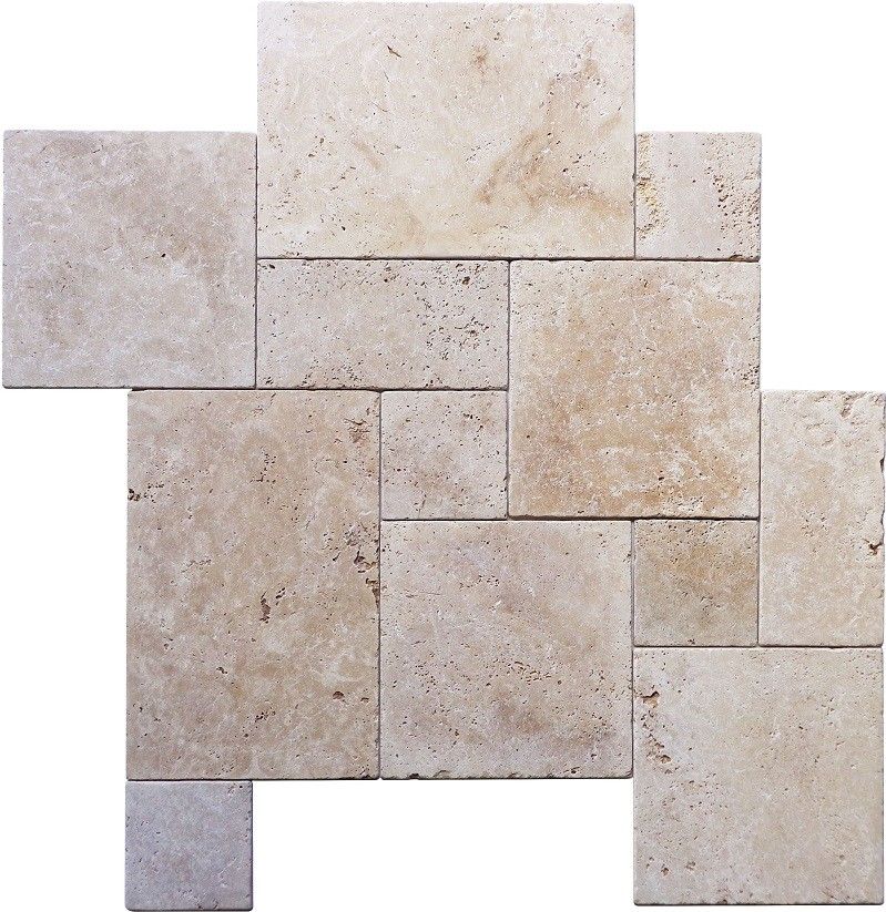 Classic travertin beige light anticato Jumbo Patternx1.2cm