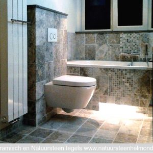 Silver travertin Ash Grey anticato 20x20x1 vloer/wandtegel