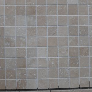 Mozaiek Beige light Travertin 4.8x4.8x1 getrommeld