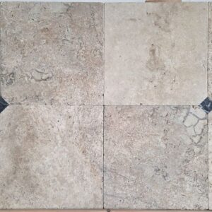 Classic beige travertin gezoet en getrommeld octagon 40.6x40.6x1.2cm /4.8x4.8x1cm