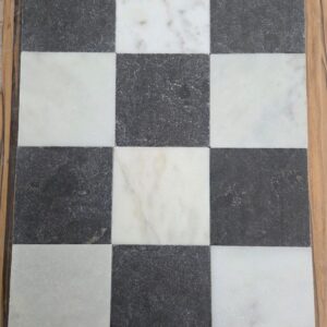 Wit marmer en donker hardsteen anticato  20x20x1cm vloer / wandtegel