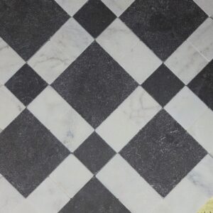 NH1 patroon donker hardsteen en wit marmer getrommeld vloertegel