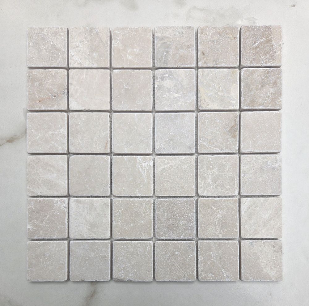 Mozaiek Botticino beige marmer 4.8×4.8