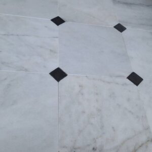 Wit en zwart marmer 30.5x30.5x1 / 4.8x4.8x1 octagon vloertegel
