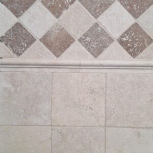 Travertin anticato beige en bruin 10x10x1 vloer/wandtegel
