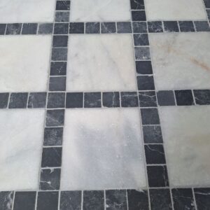 Wit en torros zwart marmer getrommeld 20x20/4.8x4.8 vloer/wandtegel