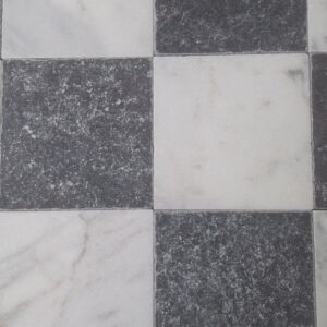 Wit marmer en belgisch hardsteen anticato  15x15x1cm vloer / wandtegel