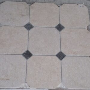 Olympos beige marmer 20x20x1 / 4.8x4.8x1 octagon vloer/wandtegel