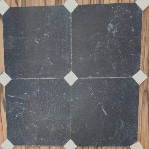 Zwart marmer 30.5x30.5x1 / 4.8x4.8x1 octagon vloer/wandtegel