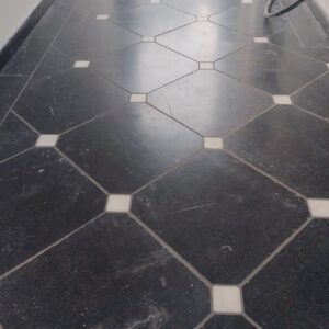 Zwart marmer 30.5x30.5x1 / 4.8x4.8x1 octagon vloer/wandtegel