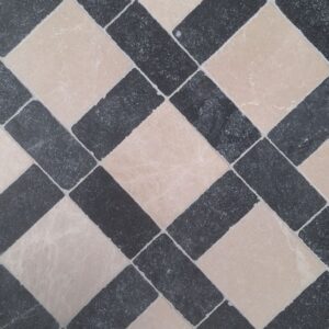 Botticino en zwart marmer getrommeld patroon 15/7.5cm vloer/wandtegel