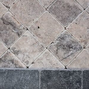 Grigio Grey travertin 10x10x1 vloer/wandtegel