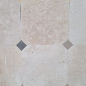 Classic beige travertin 30.5x30.5x1 / 4.8x4.8x1 octagon vloer/wandtegel
