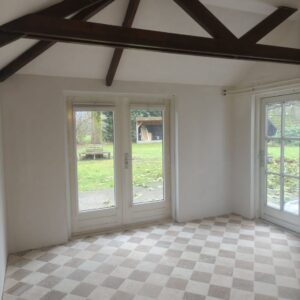 Travertin anticato beige en bruin 20x20x1 vloertegel