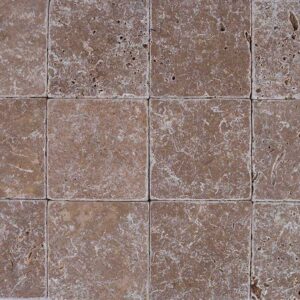 Noce bruin travertin 10x10x1 vloer/wandtegel