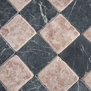 Torros marmer en Rose travertin dambord 10x10x1 vloer/wandtegel