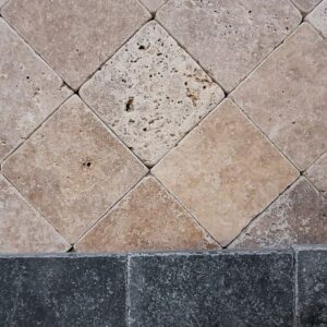 Mocca travertin 10x10x1 vloer/wandtegel