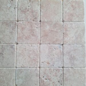 Roze travertin 10x10x1 vloer/wandtegel