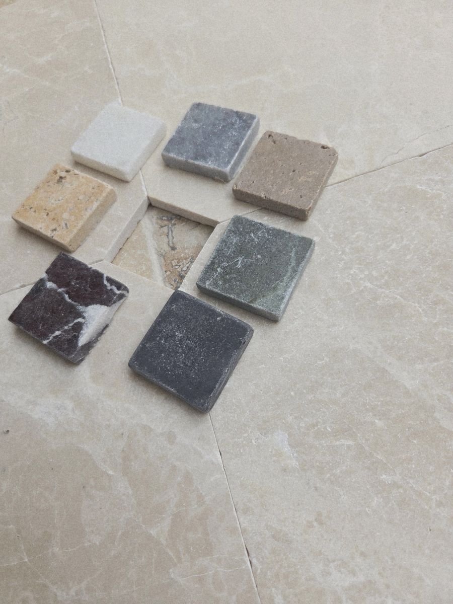 Beige marmer 30.5x30.5x1 / 4.8x4.8x1 octagon vloer/wandtegel - Afbeelding 2