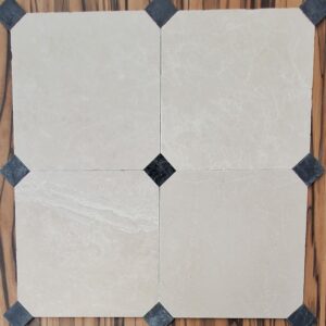 Donker beige marmer 30.5x30.5x1 / 4.8x4.8x1 octagon vloer/wandtegel