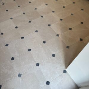 Donker beige marmer 30.5x30.5x1 / 4.8x4.8x1 octagon vloer/wandtegel