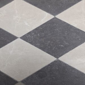 Dambord Beige marmer en donker hardsteen anticato  20x20x1cm vloer / wandtegel