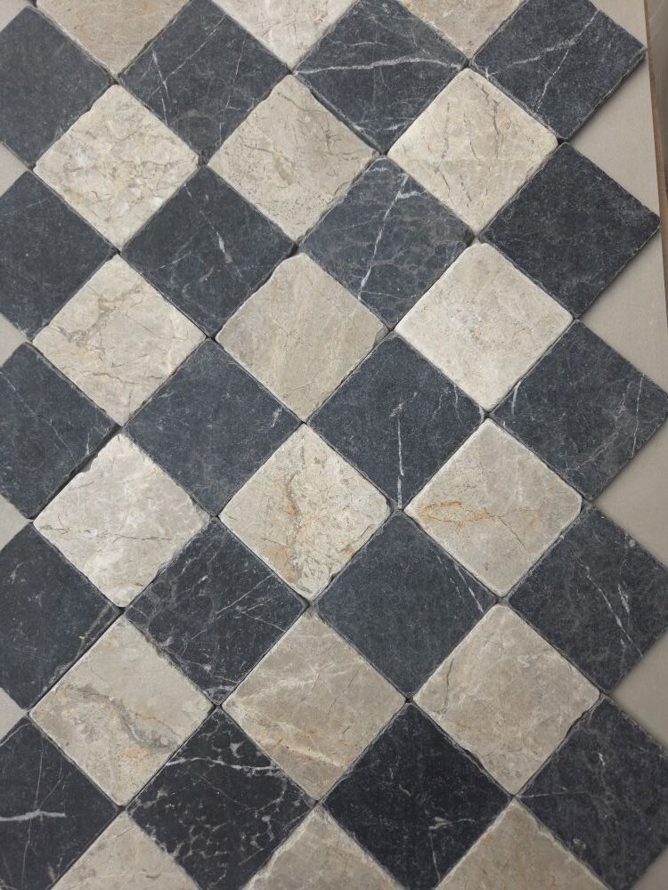 Torros en silver marmer dambord 10x10x1 vloer/wandtegel