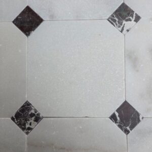 Wit en rosso levanto marmer 20x20x1 / 4.8x4.8x1 octagon vloer/wandtegel