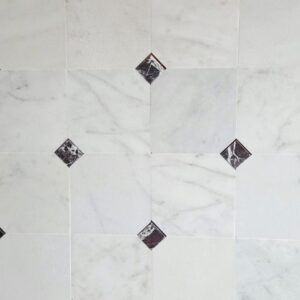 Wit en rosso levanto marmer 20x20x1 / 4.8x4.8x1 octagon vloer/wandtegel