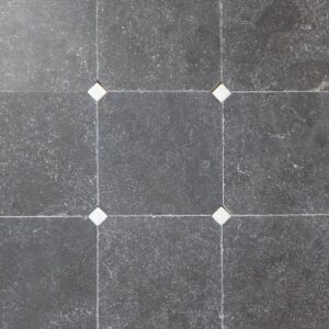 Donker hardsteen 20x20x1 / 2.3x2.3x1 octagon vloertegel