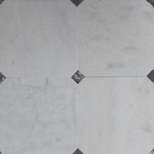 Wit en rosso levanto marmer 20x20x1 / 2.3x2.3x1 octagon vloer/wandtegel