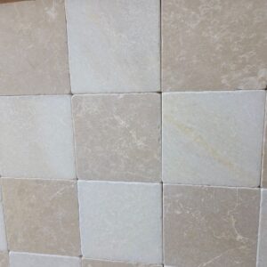 Dambord donker beige en wit marmer anticato  15x15x1cm vloer / wandtegel