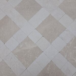 NH6 patroon Botticino en Donkerbeige marmer 20x20/10x10 getrommeld vloertegel