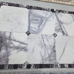 Wit lilla marmer 20x20x1 / 2.3x2.3x1 octagon vloer/wandtegel